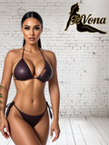 Bikini Fevona Paars Leather look