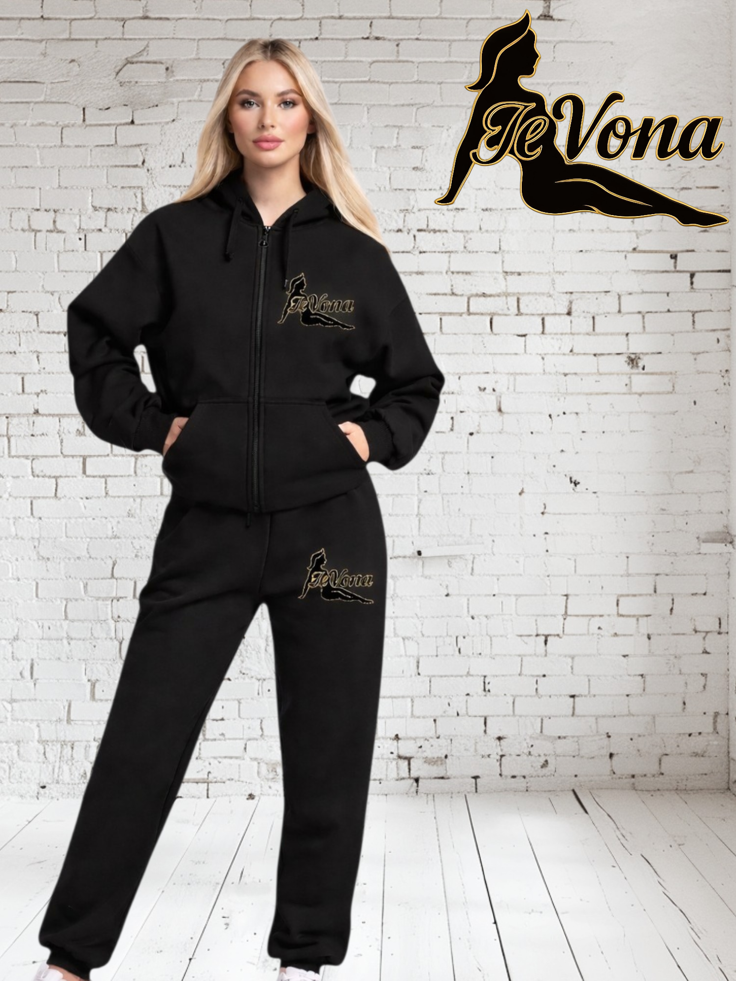 Joggingpak Zwart Fevona