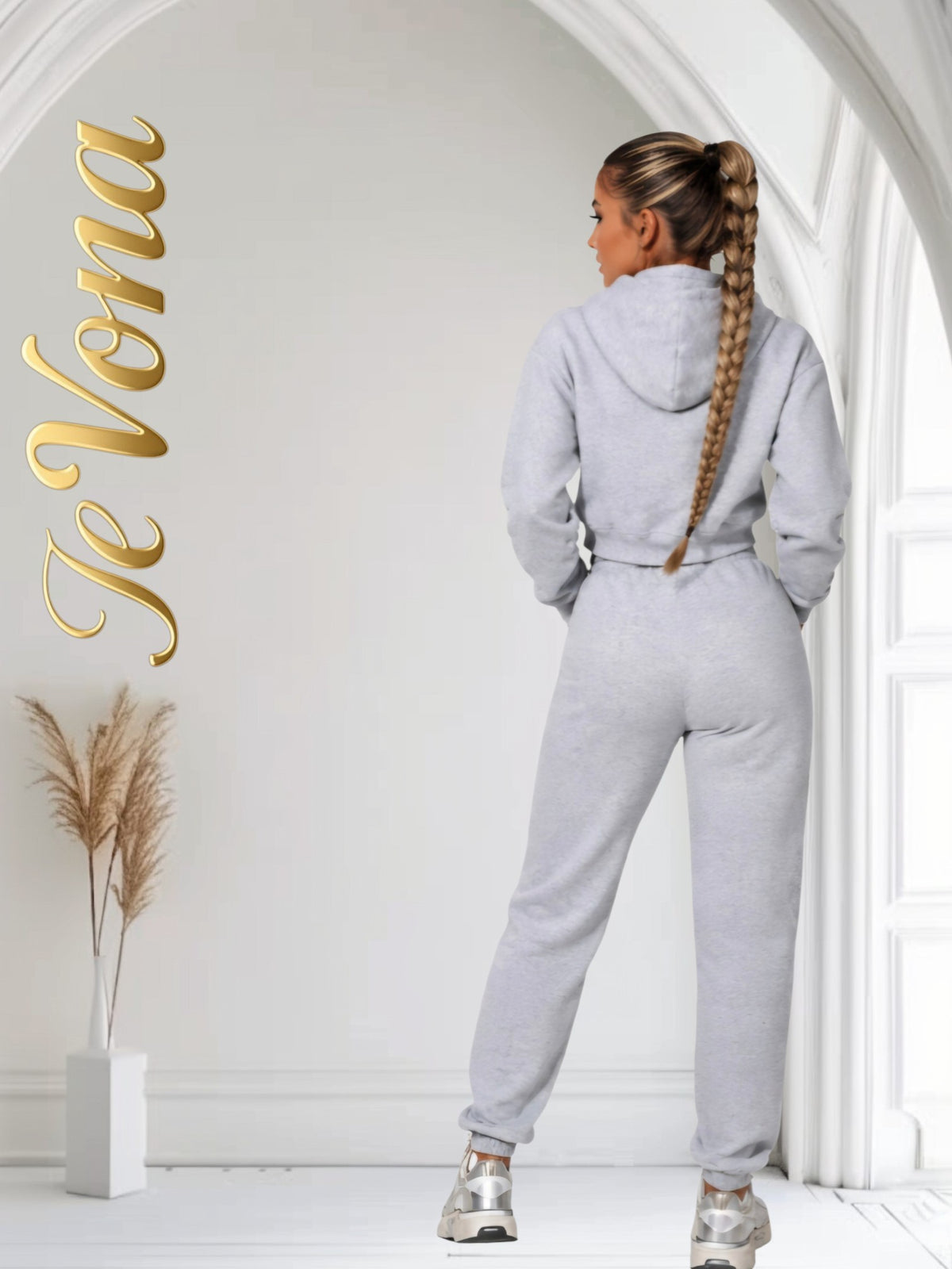 Joggingpak Fevona Grijs Zonder Rits