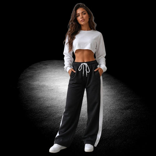 Baggy Trainingsbroek Fevona Zwart Stripe