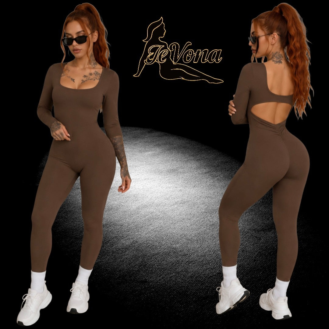 Jump-Catsuit Fevona Coffee