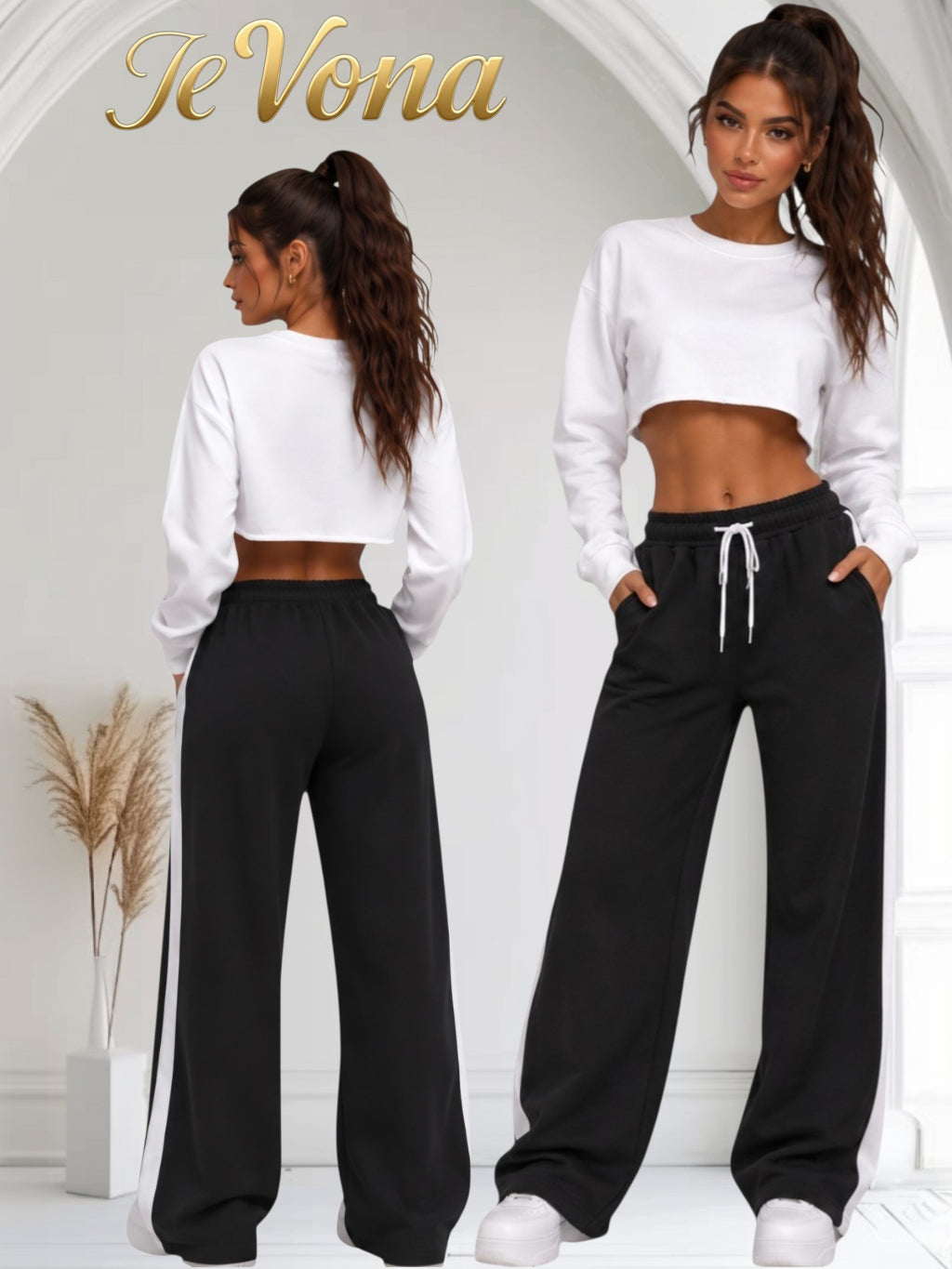 Baggy Trainingsbroek Fevona Zwart Stripe