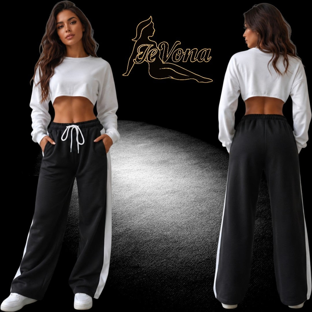 Baggy Trainingsbroek Fevona Zwart Stripe