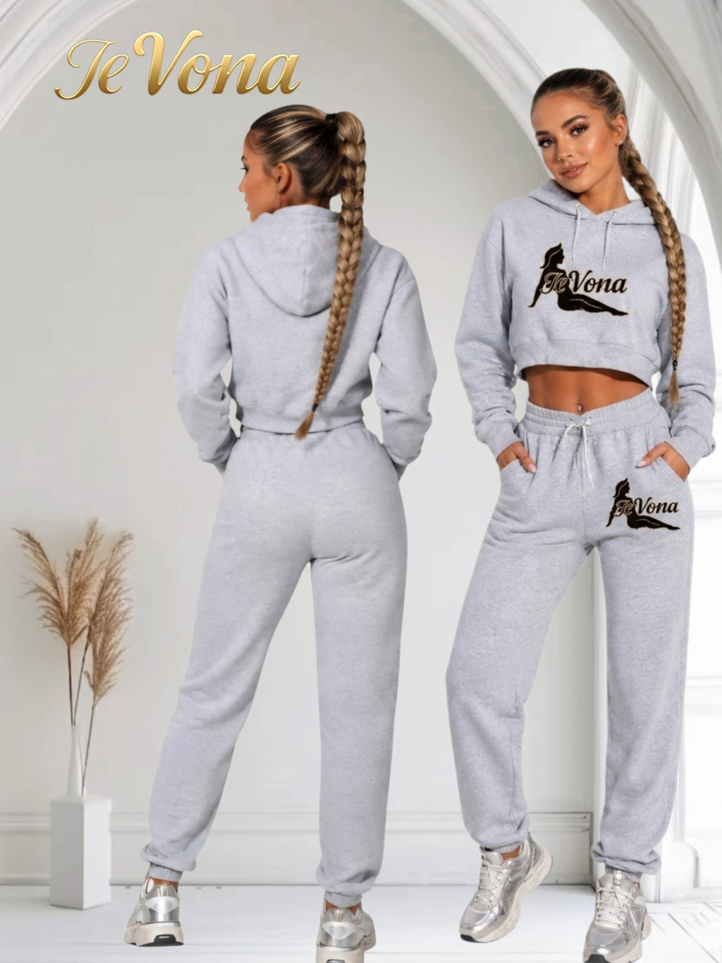 Joggingpak Fevona Grijs Zonder Rits